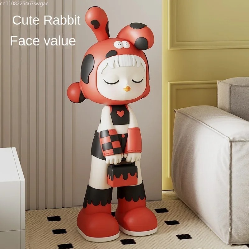 Resin Art Resin - รูปปั้นการ์ตูนสาวศิลปะ โมเดลตัวละครแฟชั่นสำหรับตกแต่งภายใน งานฝีมือเรซิน ของตกแต่งร้านค้าและสำนักงาน ของตกแต่งบ้านสไตล์โมเดิร์น