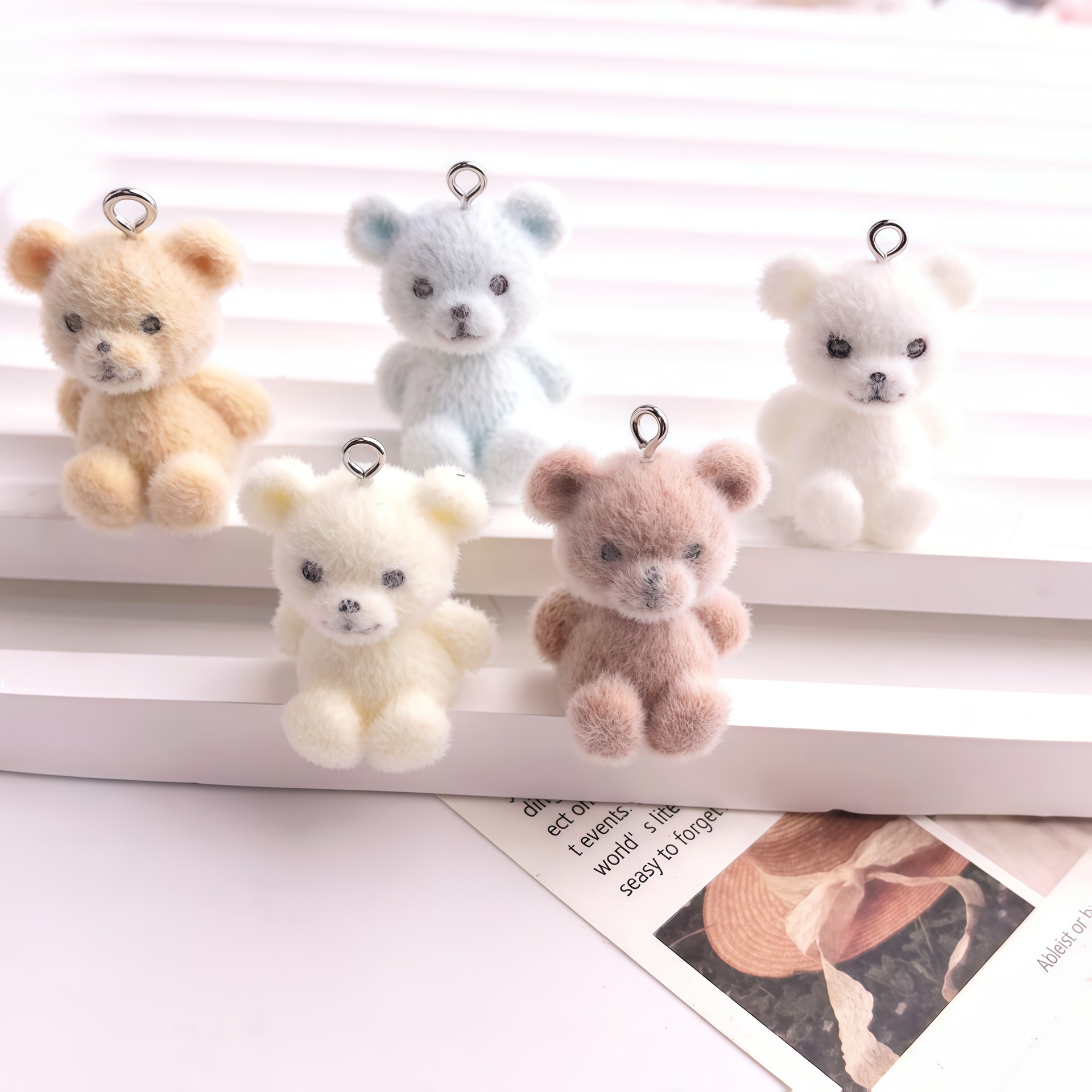 Resin Art Jewellery Kit - จี้หมีเรซิ่น 3 มิติ แบบกำมะหยี่ 5 ชิ้น