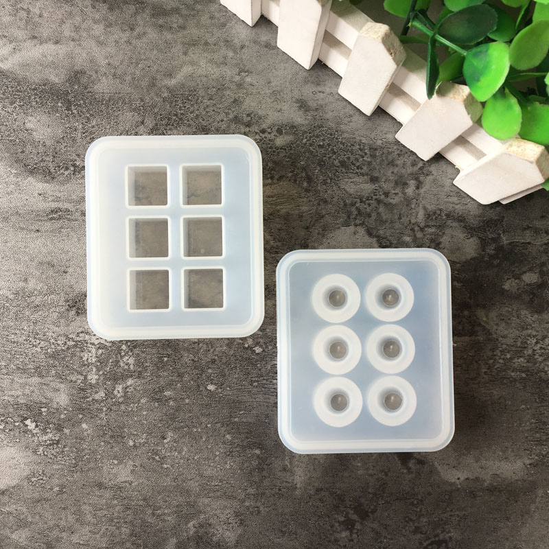 Resin Art Acrylic - แม่พิมพ์ซิลิโคน 16 มม.Cubeลูกปัด 6 ช่องซิลิโคนเรซินแม่พิมพ์ทำด้วยมือDIYเครื่องประดับหัตถกรรมทำอีพ็อกซี่เรซินแม่พิมพ์