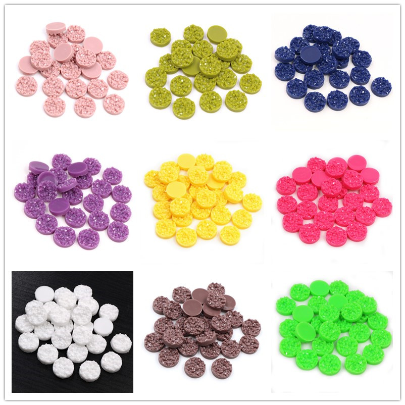 Resin Art Kits For Adults - 40pcs เรซิ่น Druzy Cabochons โดม 8/10/12