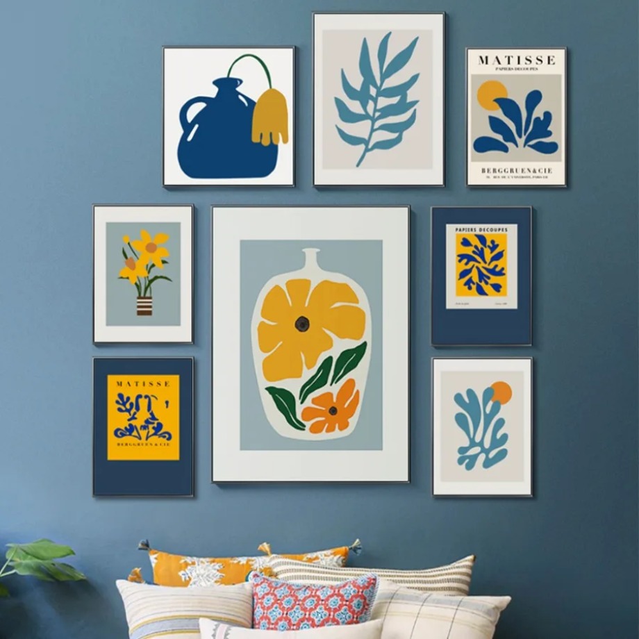 Resin Art On Wall - แอนรี มาติส ปิกัสโซโปสเตอร์พิมพ์ลายตลาดดอกไม้ศิลปะบนผนังภาพวาดเพชรแบบนามธรรมภาพนอร์ดิกสำหรับห้องนั่งเล่นตกแต่งบ้าน