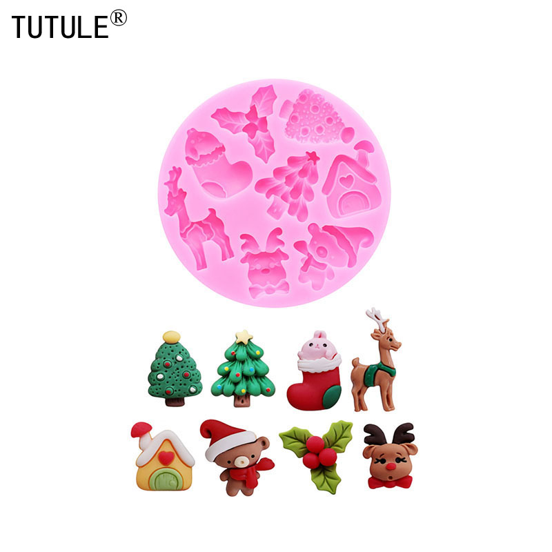 Resin Art Kit With Molds - แม่พิมพ์ซิลิโคนชุดคริสต์มาส แม่พิมพ์ซิลิโคนรูปต้นคริสต์มาสสำหรับทำฟองดองท์ น้ำตาล คัพเค้ก งานฝีมือ แม่พิมพ์ซิลิโคนสำหรับตกแต่งด้วยกาวและเรซินอีพ็อกซี่