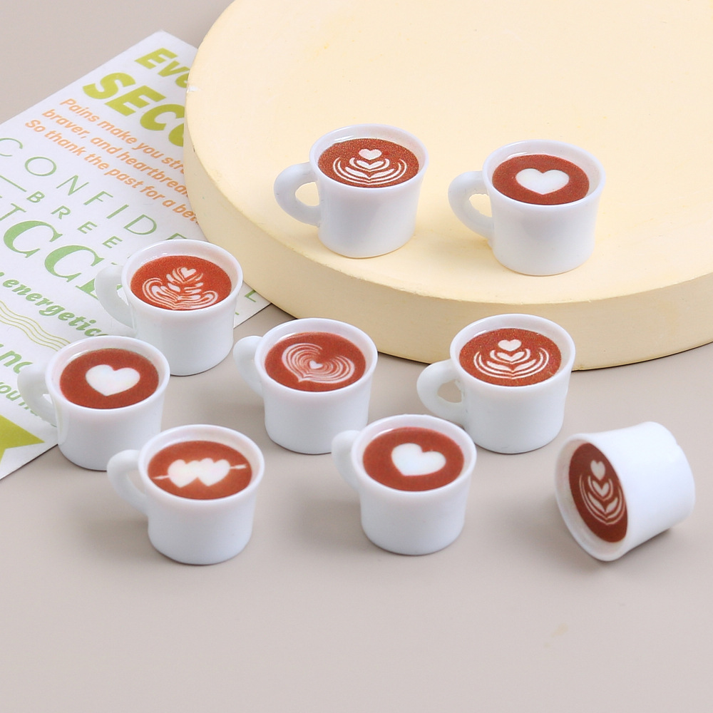 Resin Art Kits For Adults - 10pcs Love Heart ถ้วยกาแฟเรซิ่นจี้เครื่องดื่ม Charms สําหรับเครื่องประดับทําอุปกรณ์