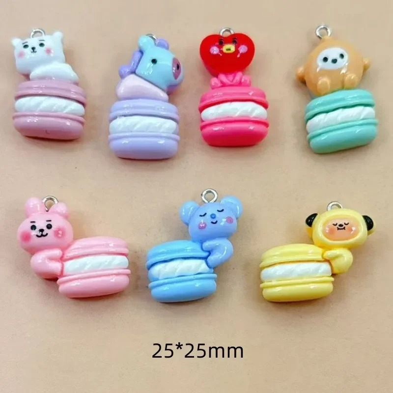 Resin Art Pendant - ชาร์มเรซิ่นลายการ์ตูนแบบคละ 10 ชิ้น จี้ตกแต่งขนาดเล็ก สำหรับทำต่างหู สร้อยคอ