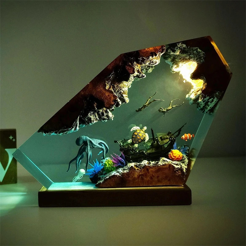 โคมไฟเรซิ่นรูปปลาหมึกยักษ์ 3 ม - Resin Art Ocean บทวิจารณ์และราคา