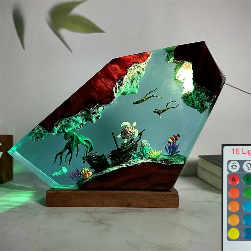 โคมไฟเรซิ่นรูปปลาหมึกยักษ์ 3 ม - Resin Art Ocean บทวิจารณ์และราคา