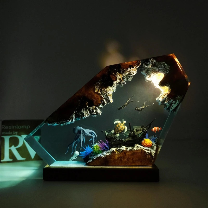 โคมไฟเรซิ่นรูปปลาหมึกยักษ์ 3 ม - Resin Art Ocean บทวิจารณ์และราคา