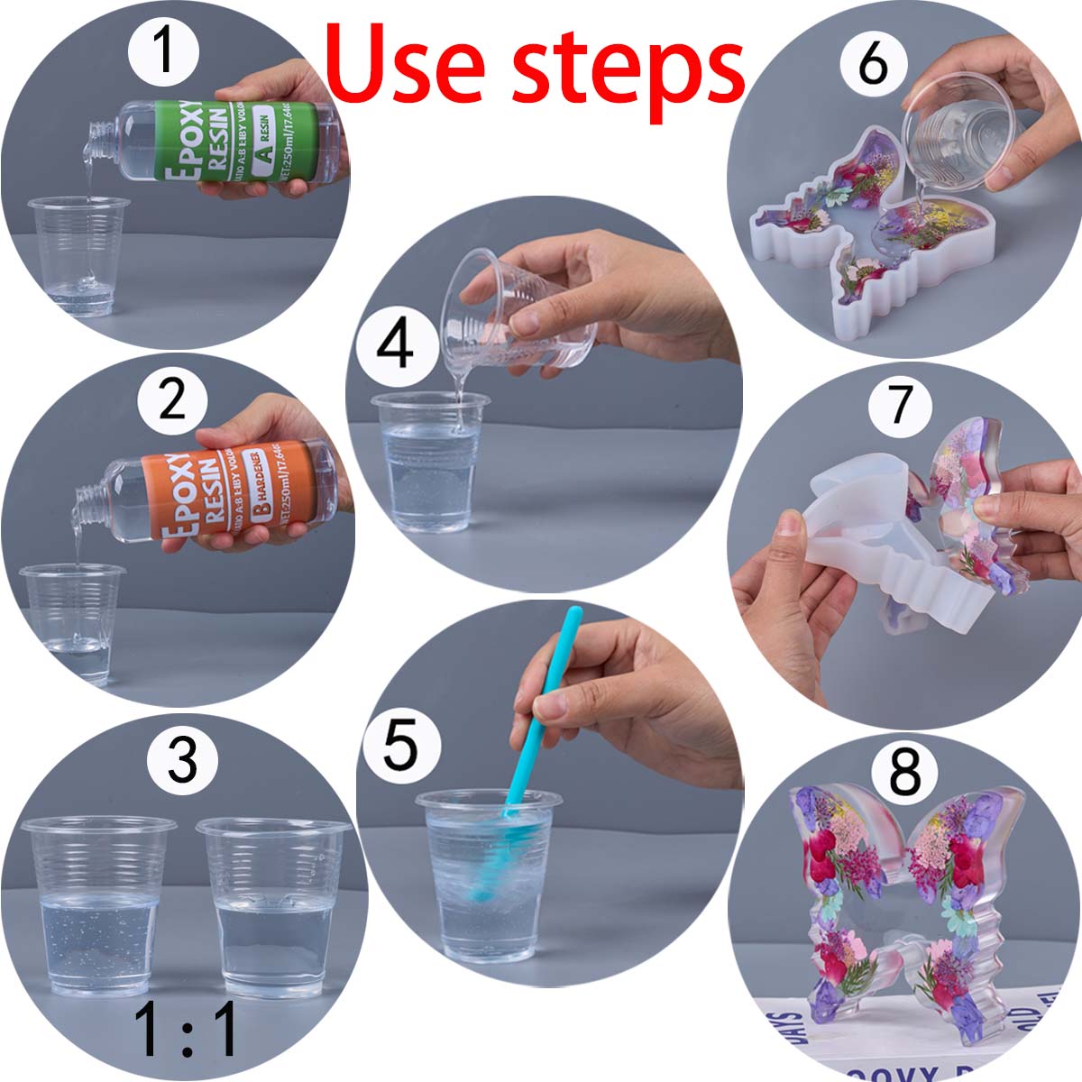 อัตราส่วน 1:1 อีพ็อกซี่เรซิ่นช - Resin Art Kit With Molds บทวิจารณ์และราคา