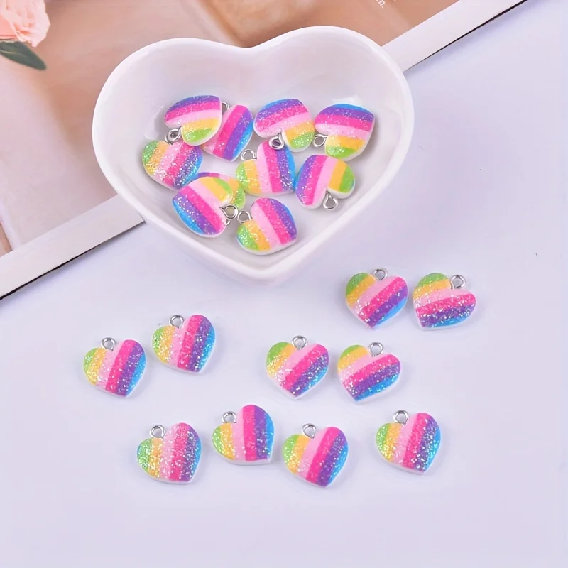 ชาร์มเรซิ่นรูปหัวใจหลากสี 10 ช - Resin Art Jewellery Kit บทวิจารณ์และราคา