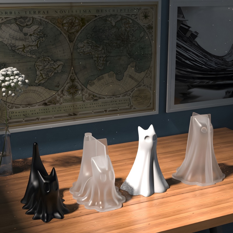 Ghost Cat ฮาโลวีนเดสก์ท็อปเครื - Resin Art Acrylic บทวิจารณ์และราคา
