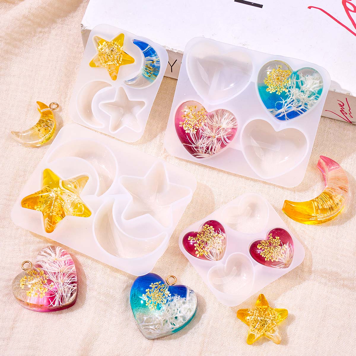 แม่พิมพ์ซิลิโคนรูปดาวหัวใจพระจ - Resin Art Acrylic บทวิจารณ์และราคา