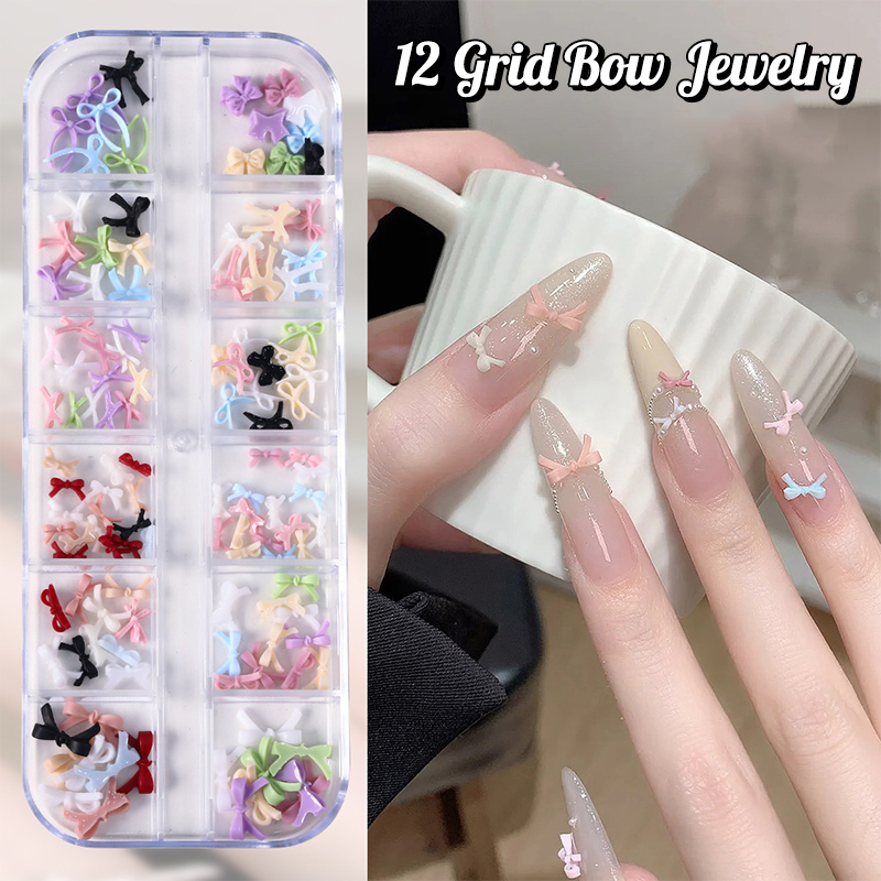 ชาร์มตกแต่งเล็บรูปโบว์หลากสี 1 - Resin Art Resin บทวิจารณ์และราคา