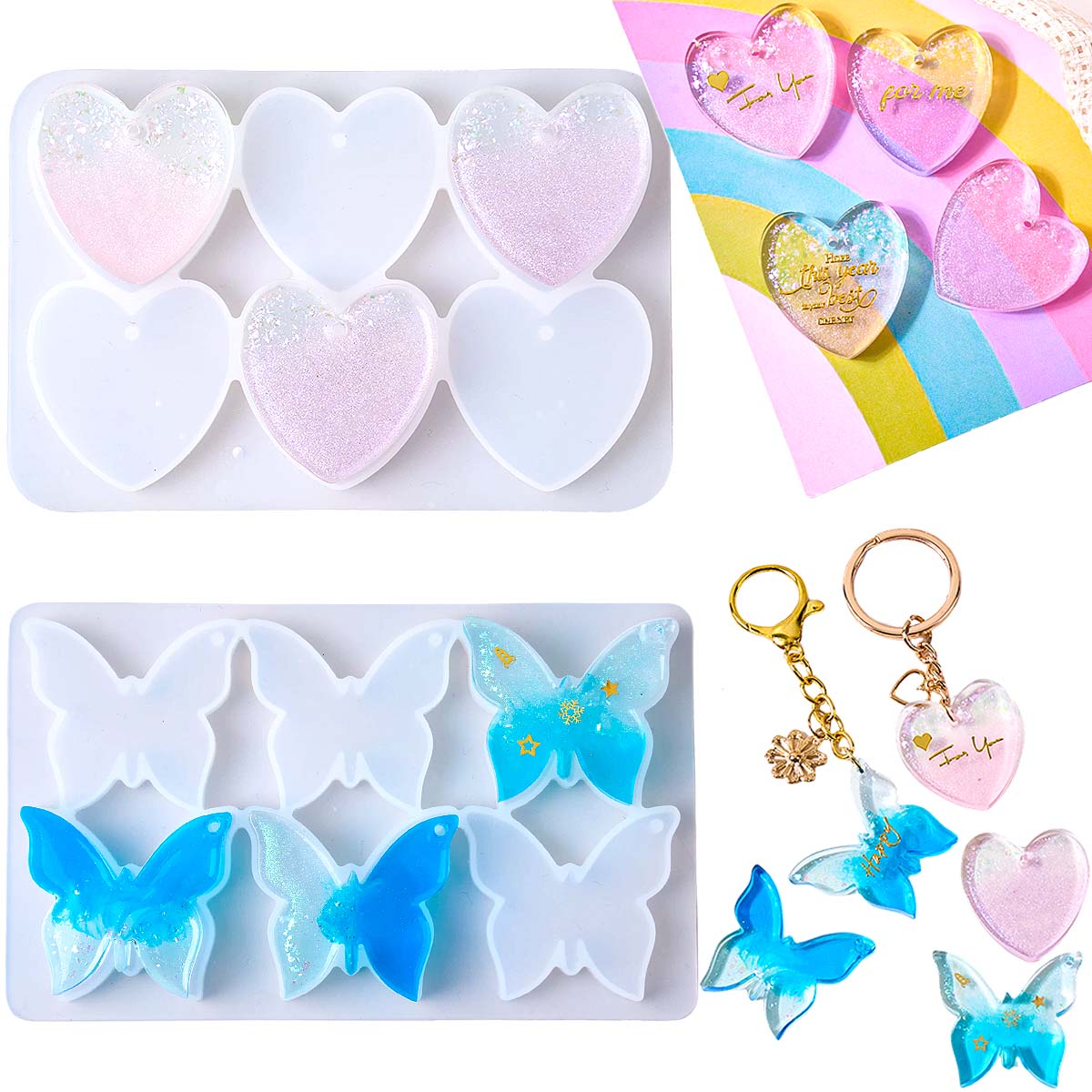 แม่พิมพ์ซิลิโคนรูปหัวใจผีเสื้อ - Resin Art Kit With Molds บทวิจารณ์และราคา