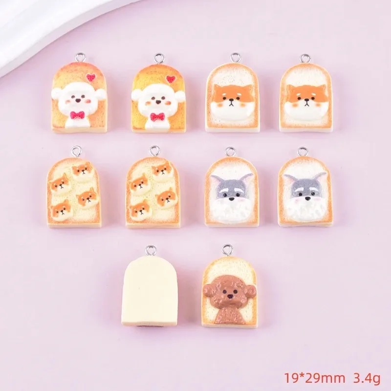 จี้เรซิ่นรูปสุนัขขนมปังปิ้งน่า - Resin Art Pendant บทวิจารณ์และราคา