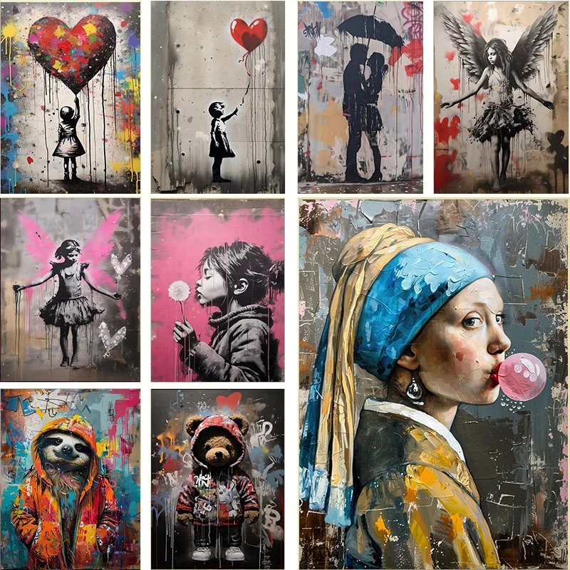 ภาพพิมพ์กราฟฟิตี้ของแบงก์ซี่ ร - Resin Art On Wall บทวิจารณ์และราคา
