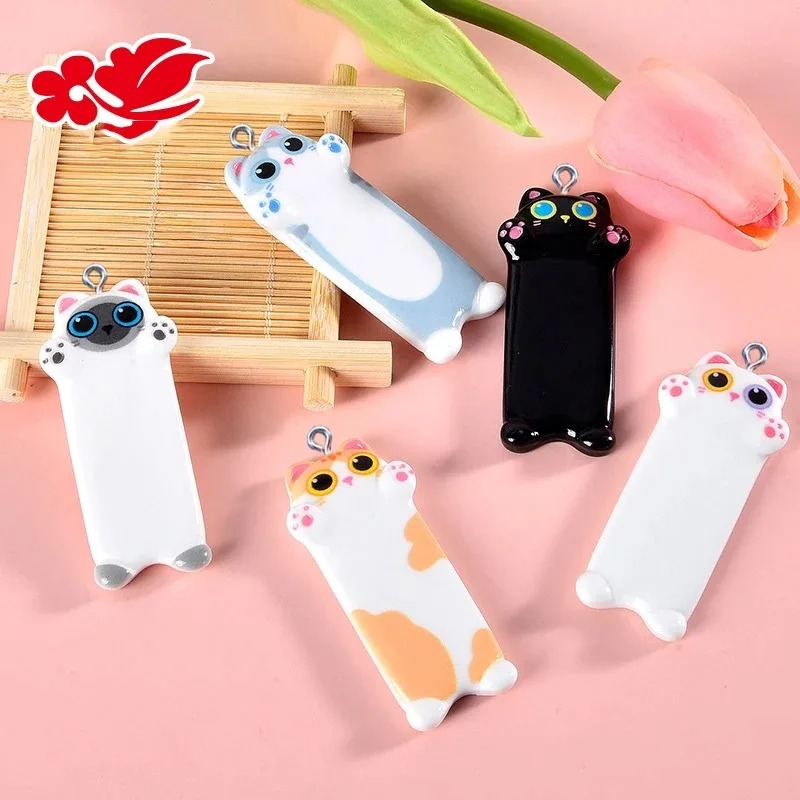 ชาร์มเรซิ่นรูปแมวน่ารัก 5 ชิ้น - Resin Art Pendant บทวิจารณ์และราคา