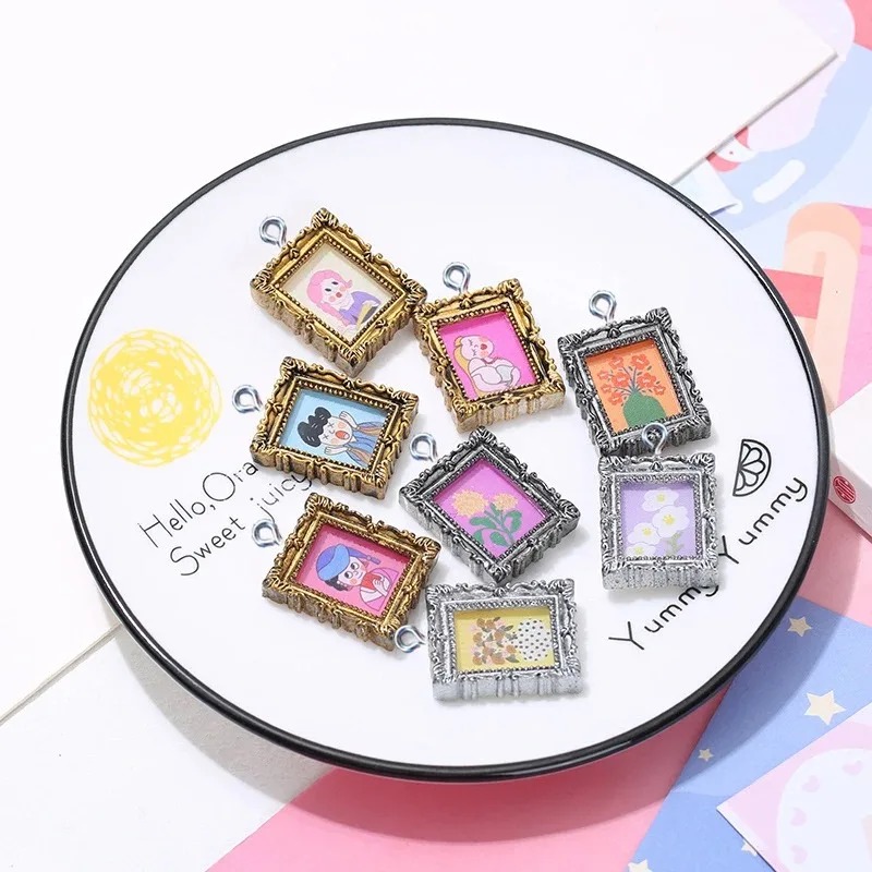 จี้รูปกรอบรูปเรซิ่นวินเทจแบบแบ - Resin Art Pendant บทวิจารณ์และราคา