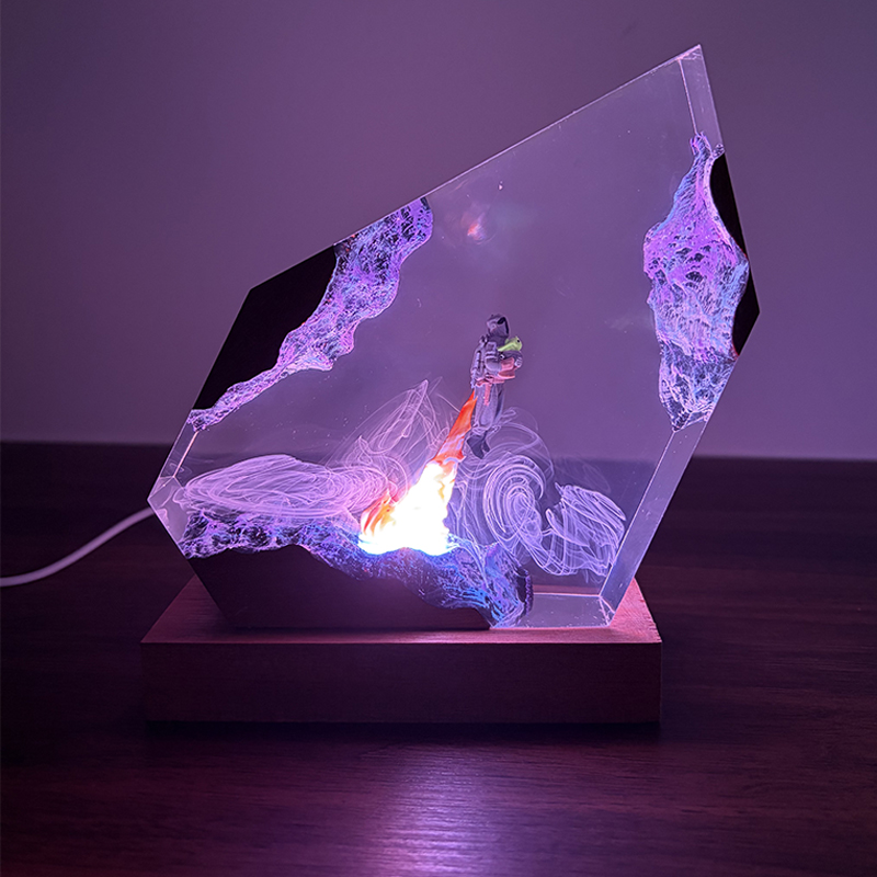 โคมไฟตั้งโต๊ะเรซิ่นรูปทรงอนิเม - Resin Art Resin บทวิจารณ์และราคา