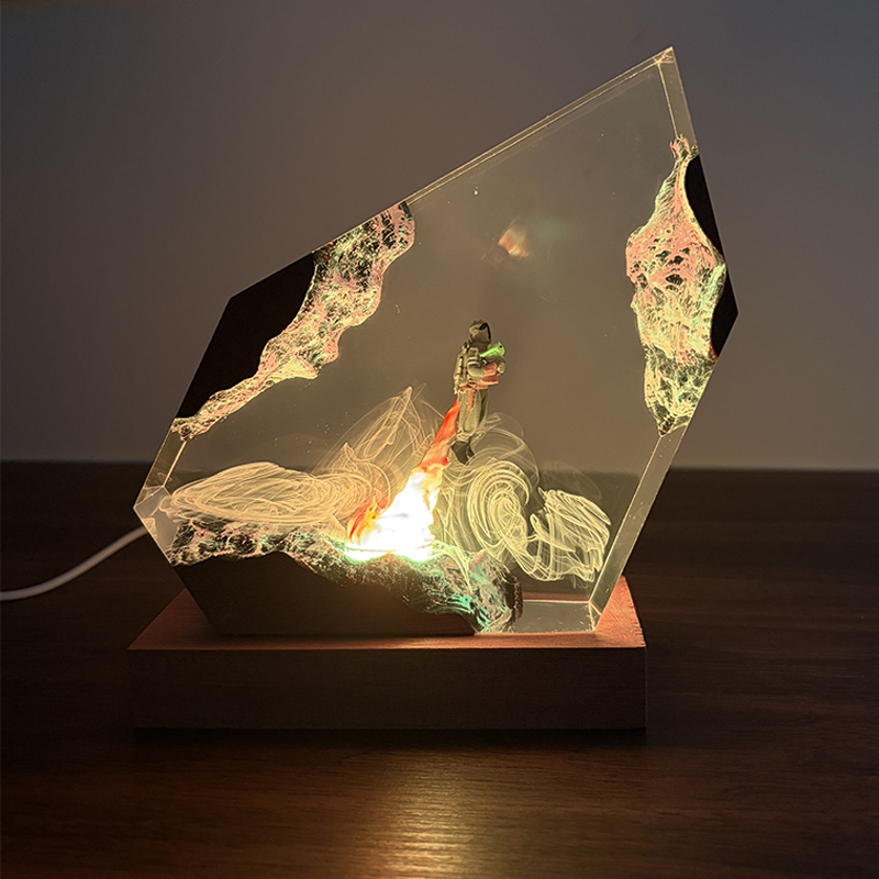 โคมไฟตั้งโต๊ะเรซิ่นรูปทรงอนิเม - Resin Art Resin บทวิจารณ์และราคา