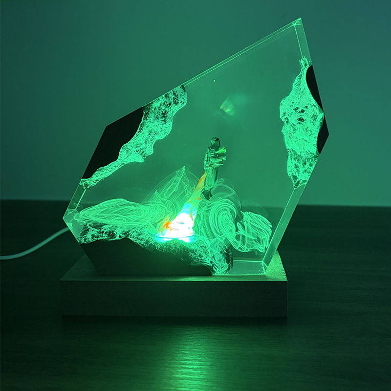 โคมไฟตั้งโต๊ะเรซิ่นรูปทรงอนิเม - Resin Art Resin บทวิจารณ์และราคา