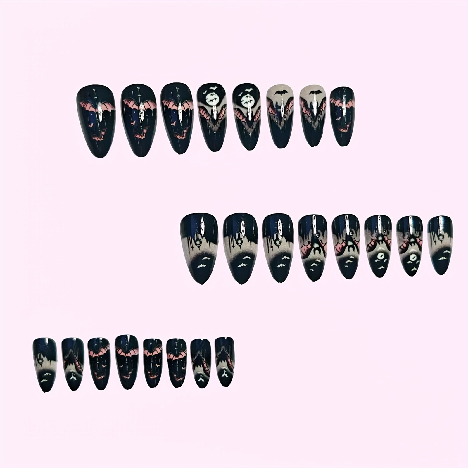 เล็บปลอมฮาโลวีน 24 ชิ้น สีดำทร - Resin Art Resin บทวิจารณ์และราคา